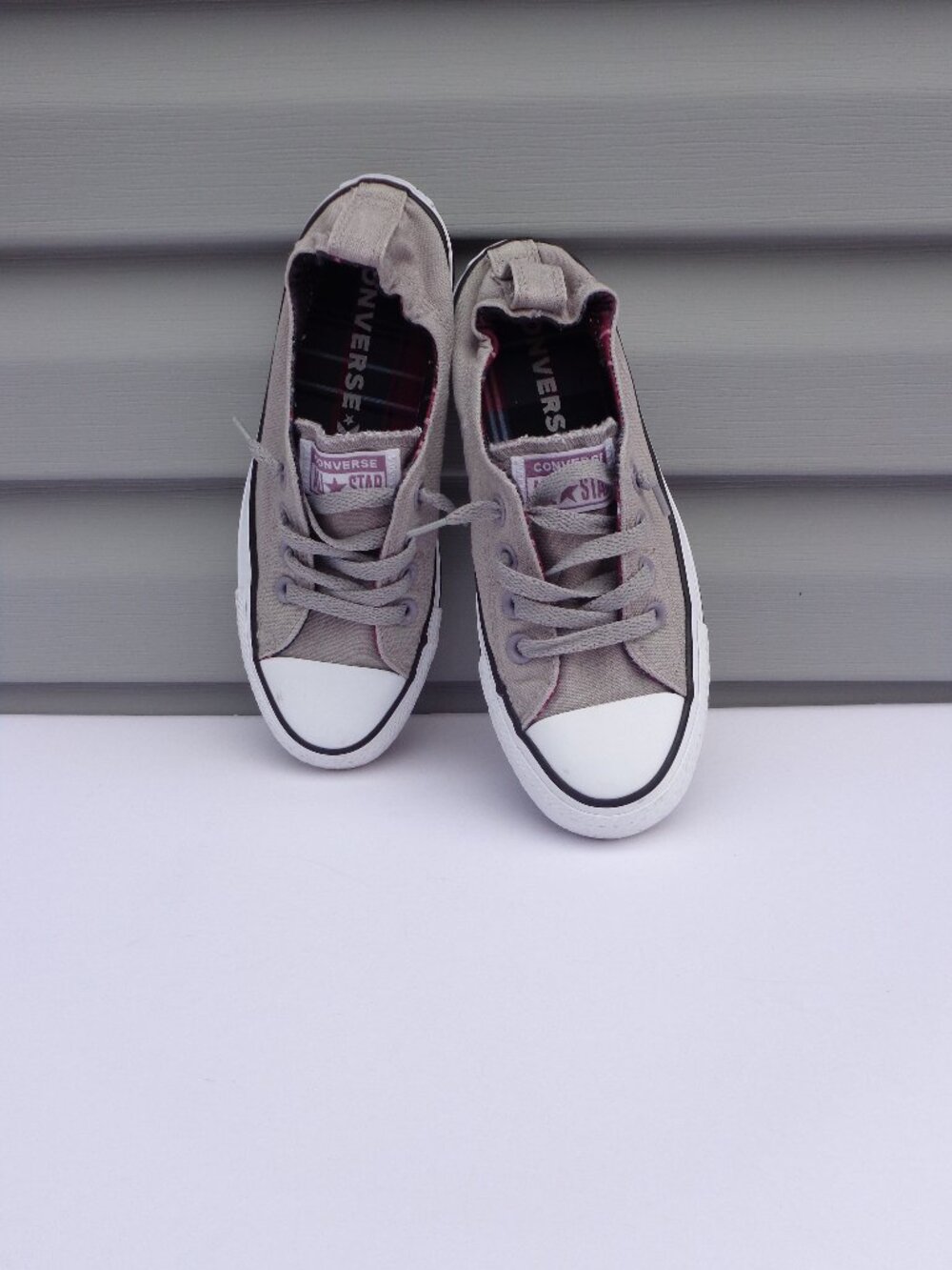 Converse Chuck Taylor All Star Shoreline Slip on Gray Shoes Sneakers Womens Sz 6